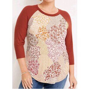 Maurices 24/7 Blain Floral 3/4 Sleeve T-Shirt Women's Size 2X